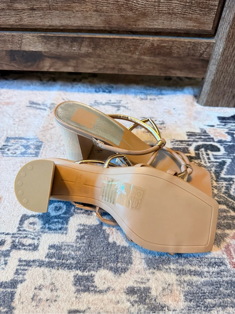 Dolce Vita Beige and Gold Knotted Strap Heeled Sandals- BRAND NEW!